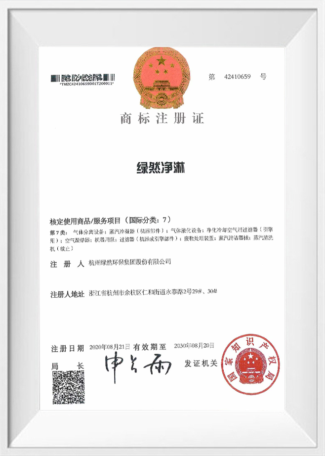 Certificato di registrazione del marchio