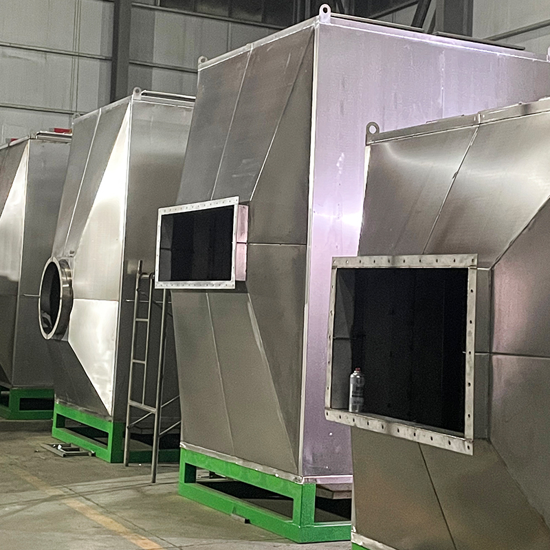 Struttura di carico superiore e scarico laterale Scatola di adsorbimento a carbone attivo in acciaio inossidabile 304