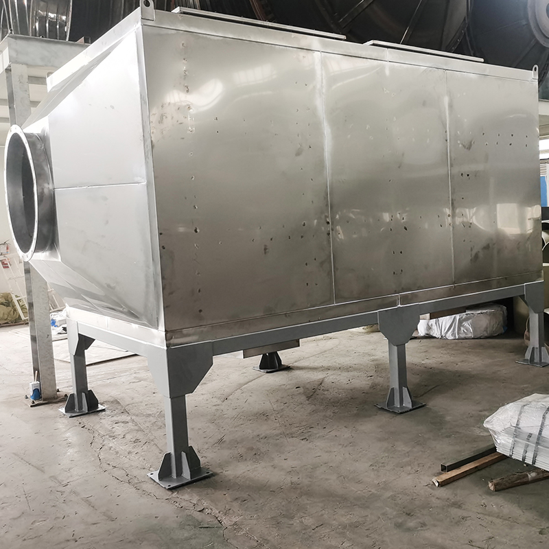 Struttura di carico superiore e scarico laterale Scatola di adsorbimento a carbone attivo in acciaio inossidabile 304