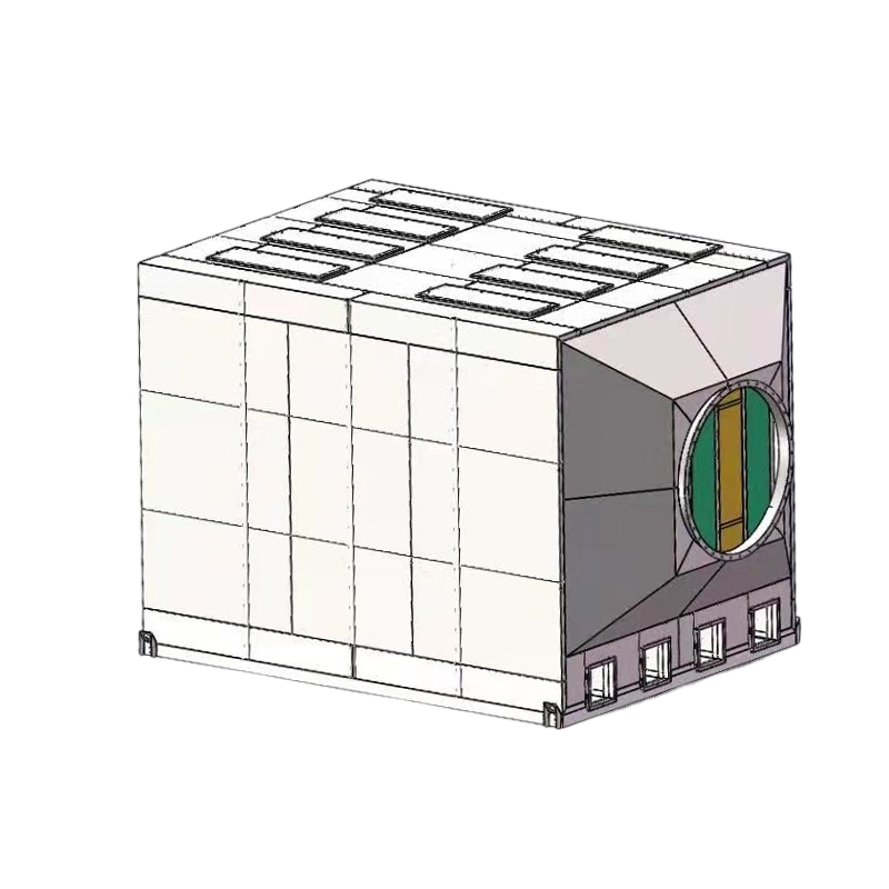 Struttura di carico superiore e scarico laterale Scatola di adsorbimento a carbone attivo in acciaio inossidabile 304