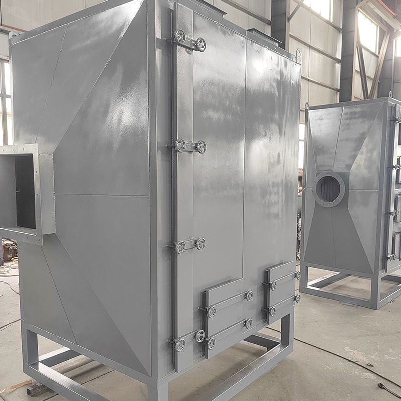 Scatola di adsorbimento a carbone attivo in acciaio al carbonio con caricamento dall'alto e dal lato inferiore